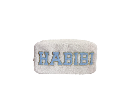 "Habibi" Medium Pouch, Cream Teddy