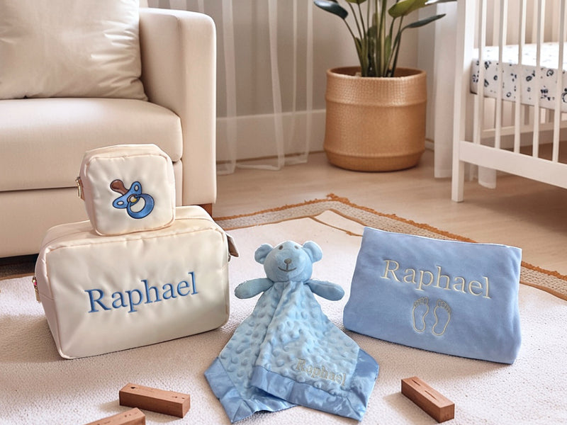 Personalised Baby Gift with Comforter and Dimple Blanket - Limited Edition