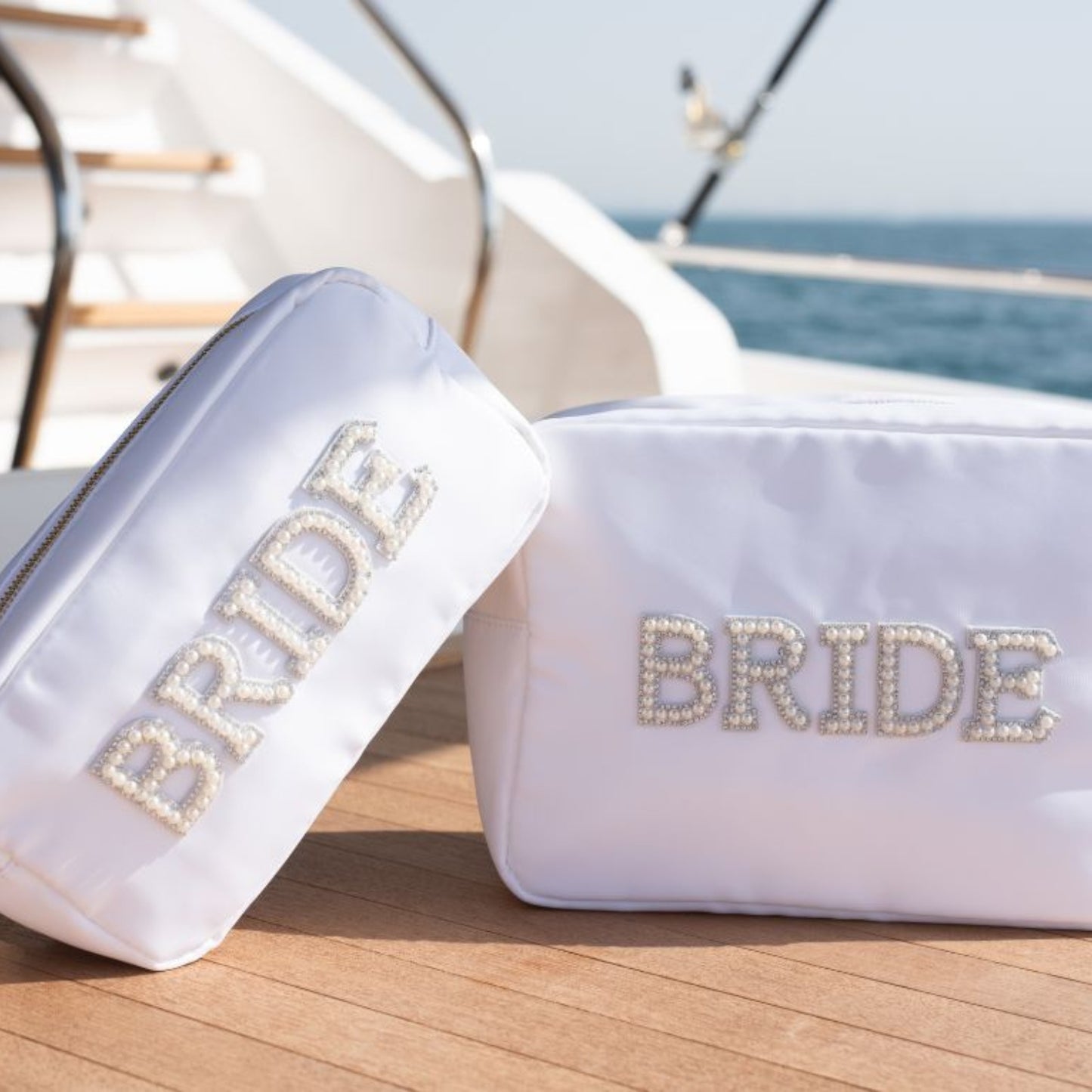 "Bride" Medium Pouch, White