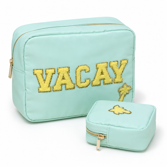 "Vacay & Mini" Bundle, Mint, Large & Extra Small Pouch Set
