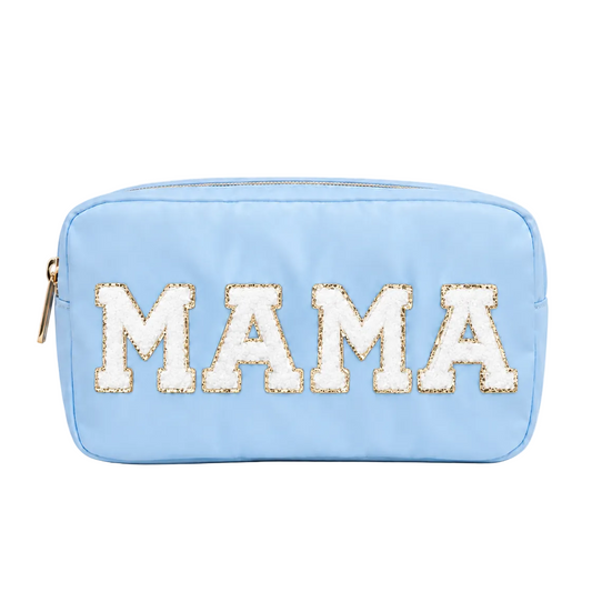 "MAMA" Medium Pouch, Baby Blue