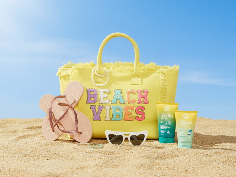 Yellow St Bart’s Tote  “Beach Vibes” Bag