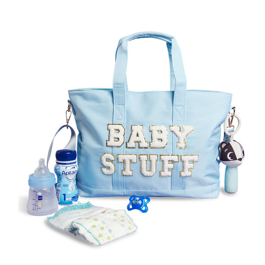 "Baby Stuff" Tote Bag, Blue