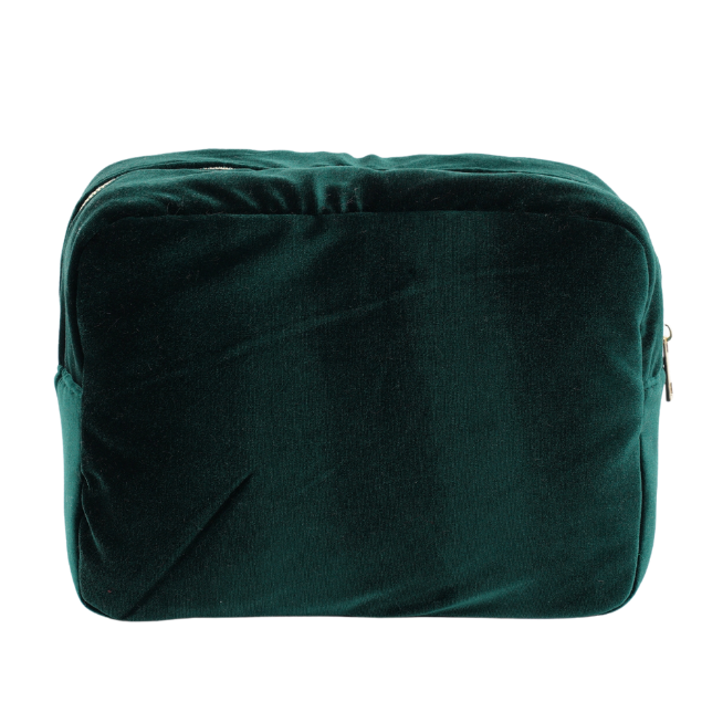 Large Green Velvet Pouch “ We stand with the UAE”