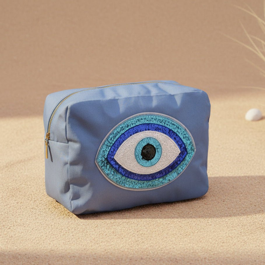 "Evil Eye" Large Pouch, Blue