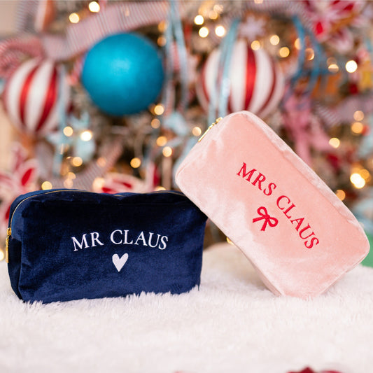 The Mr & Mrs Claus Velvet Pouch Set