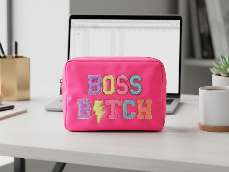 Neon Pink Large Pouch