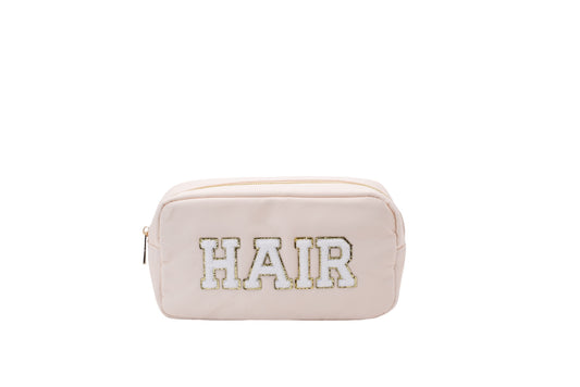 Cream Medium Pouch "Hair" - The Happy Tribe