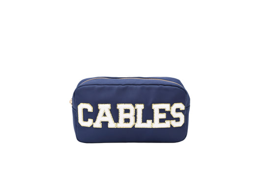 "Cables" Medium Pouch, Navy