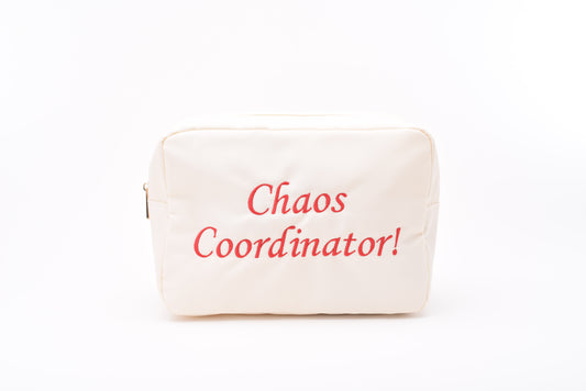 "Chaos Coordinator" Large Pouch, Cream