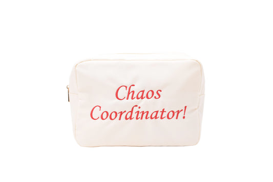"Chaos Coordinator" Large Pouch, Cream