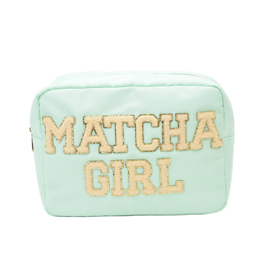 "Matcha Girlie" Large Pouch, Mint Green