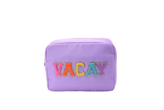 Large Lilac “Vacay" Pouch - The Happy Tribe