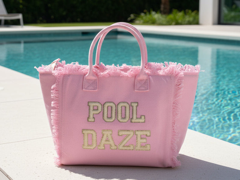 Pink St Bart’s Tote  “Pool Daze”