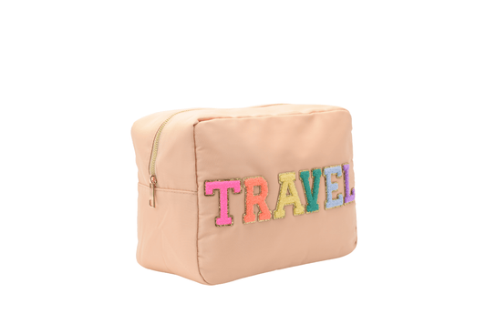 Beige Large Pouch "Travel" - The Happy Tribe