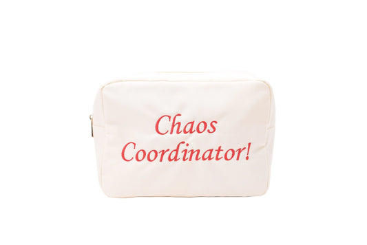 "Chaos Coordinator" Large Pouch, Cream - The Happy Tribe