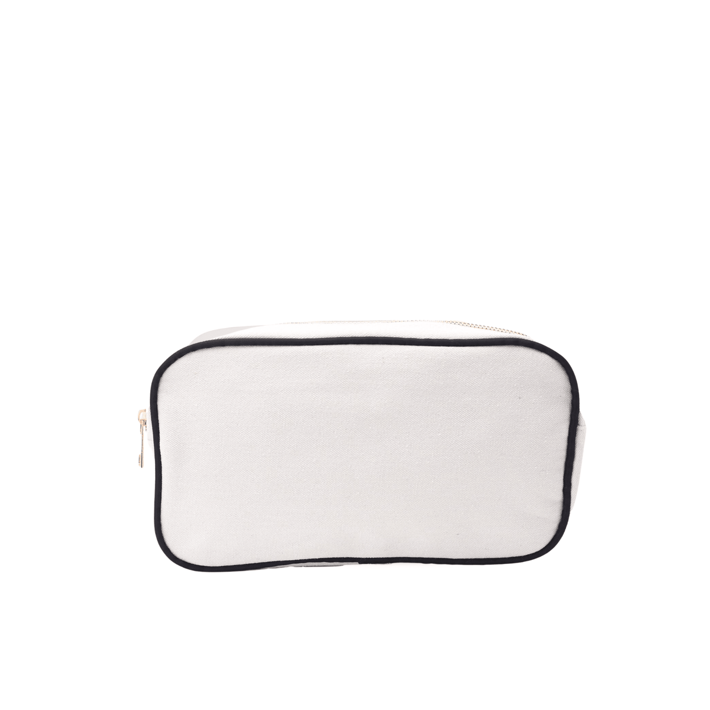 "Gym Bunny" Medium Pouch, Cream with Black Trim - The Happy Tribe