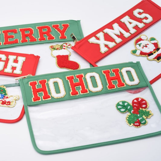 “HO HO HO” Christmas Clear Pouch - The Happy Tribe