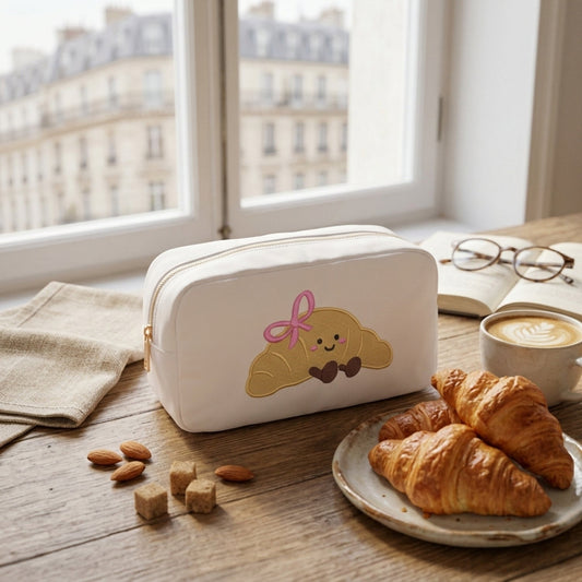 “Le Croissant” Embroidered Small Pouch - The Happy Tribe
