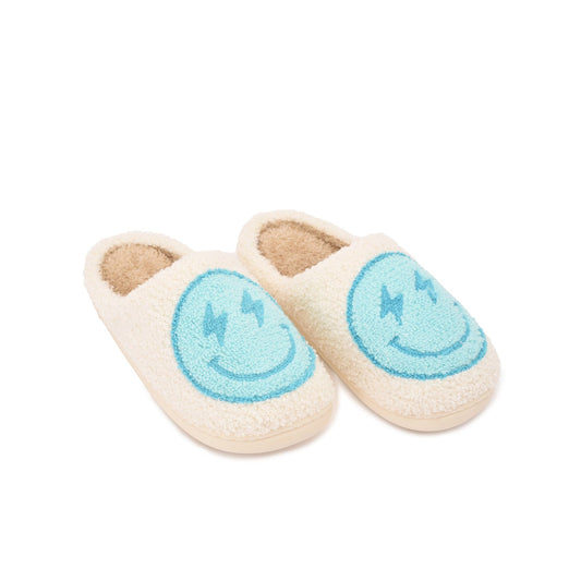 Lightning Smiley Slipper - Turquoise (Personalised) - The Happy Tribe