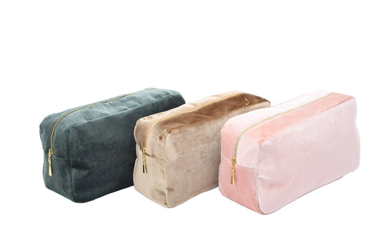 Luxury Personalised Velvet, Pastel Edit, Medium Pouch - The Happy Tribe