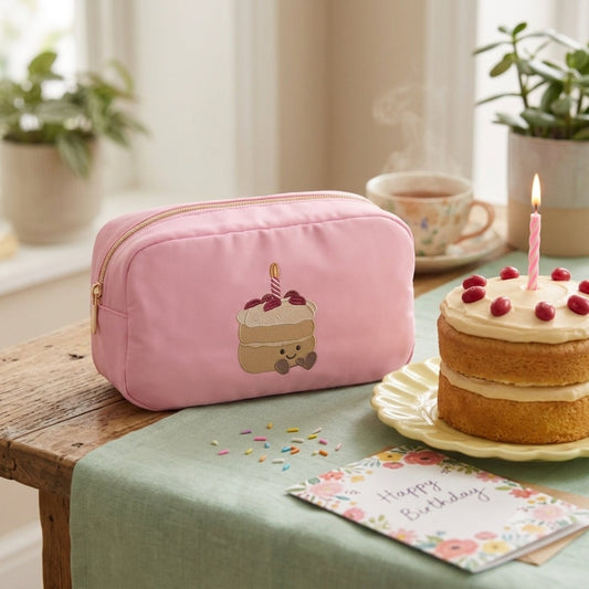 “Make a Wish” Medium Embroidered Pouch - The Happy Tribe