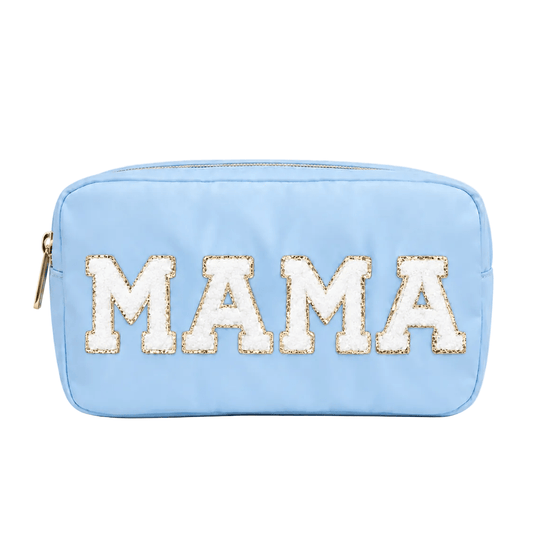 "MAMA" Medium Pouch, Baby Blue - The Happy Tribe