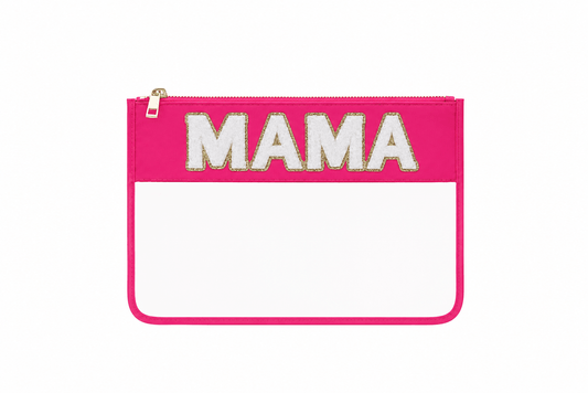 "Mama" Travel Pouch, Neon Pink - The Happy Tribe
