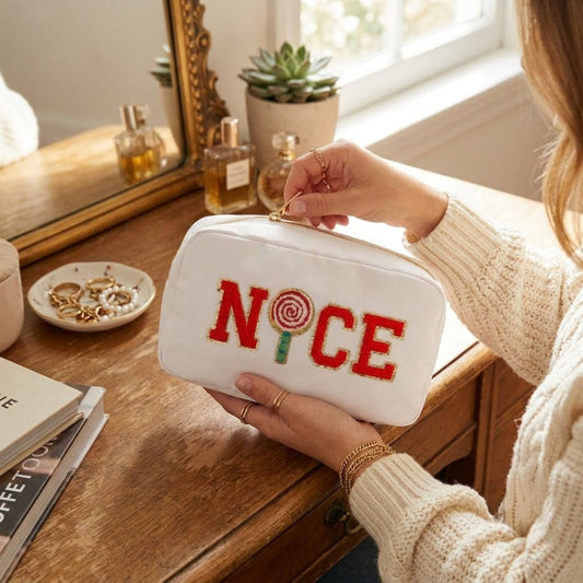 “Nice” Candy Pop Christmas Pouch - The Happy Tribe