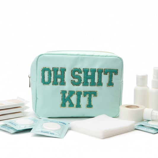 "Oh Sh*t Kit" Large Pouch, Mint Green - The Happy Tribe