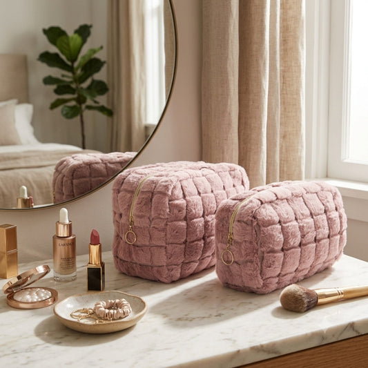 Personalised Medium Faux Fur Pouch - The Happy Tribe