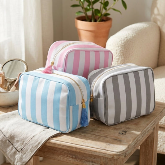 Personalised Stripe Large Pouch - The Happy Tribe