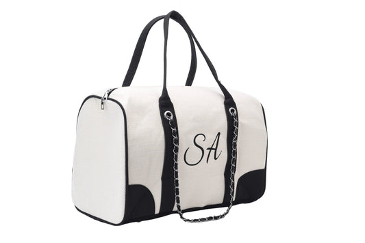 Personalised 'Take Me Away' Canvas Chain Bag - Luxury Weekend Duffle - The Happy Tribe