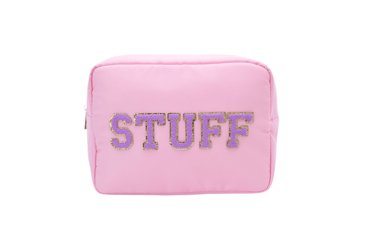 "Stuff" Large Pouch, Baby Pink - The Happy Tribe