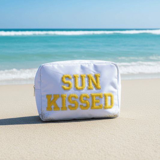 "Sun-Kissed" Large Pouch, White - The Happy Tribe