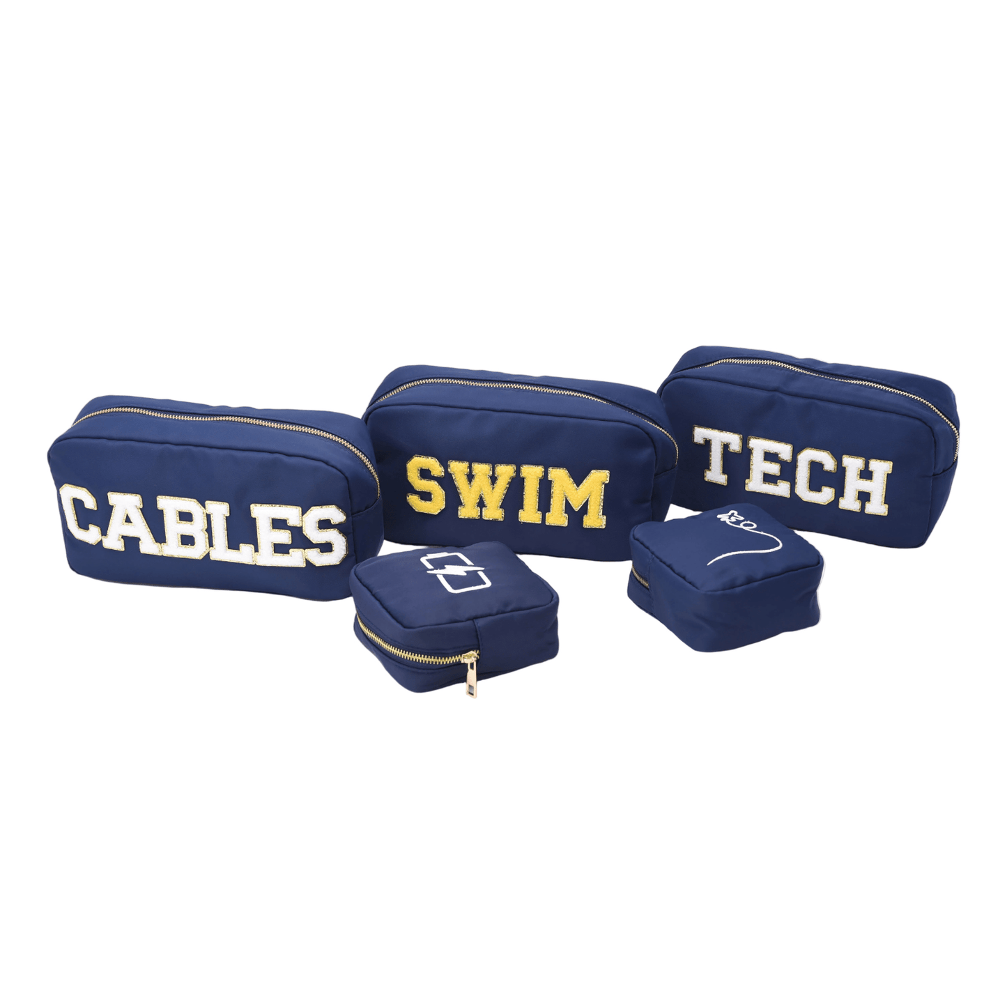 "Swim" Medium Pouch, Navy Blue - The Happy Tribe