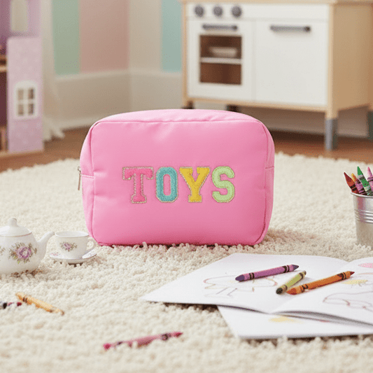 "Toys" Large Pouch, Candy Pink - The Happy Tribe