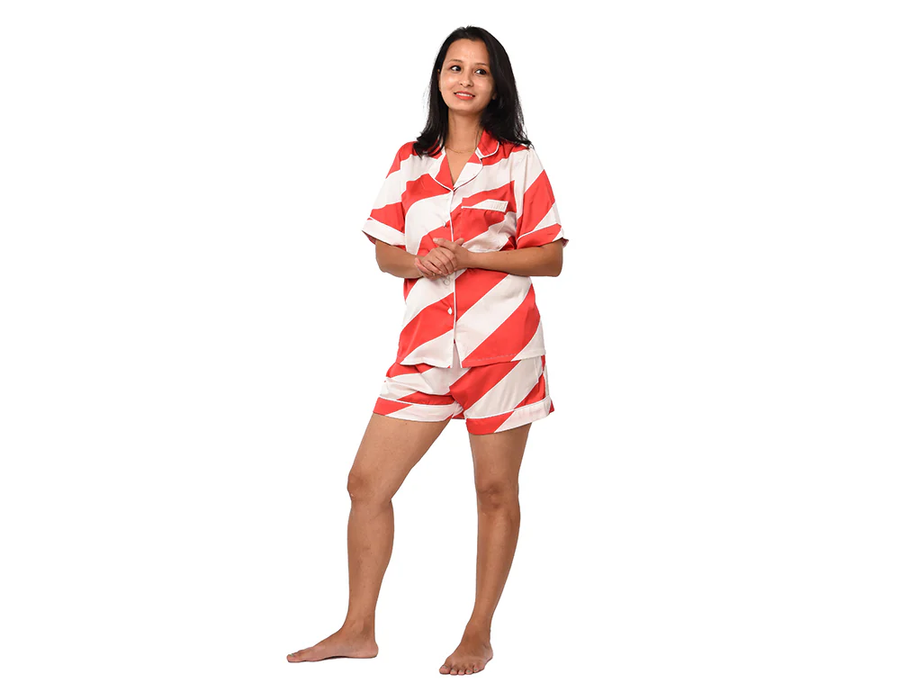 Women’s Candy Cane Satin Pjs