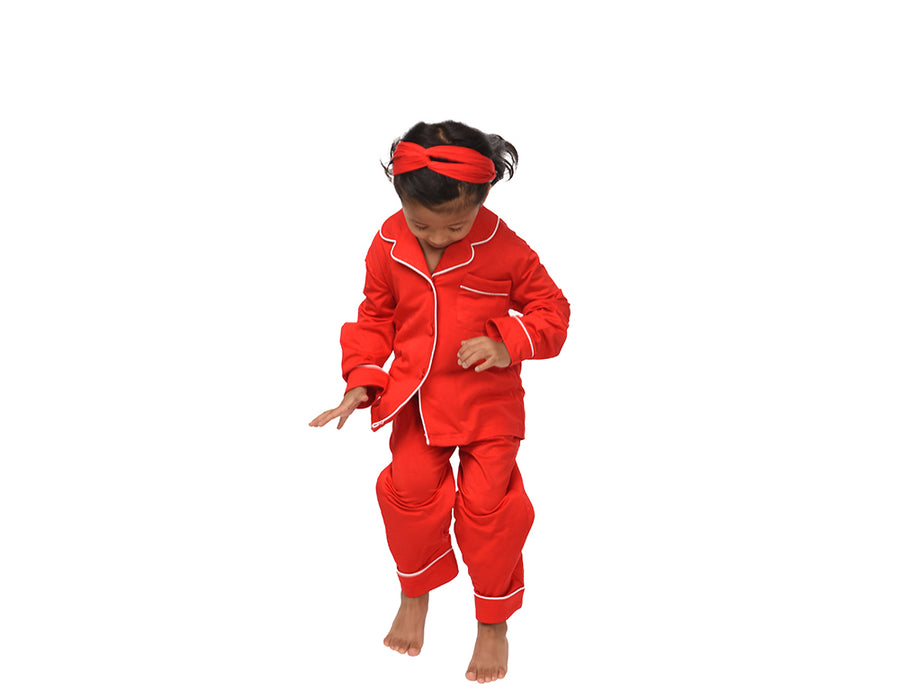 Personalised Children's Red Luxury Pjs