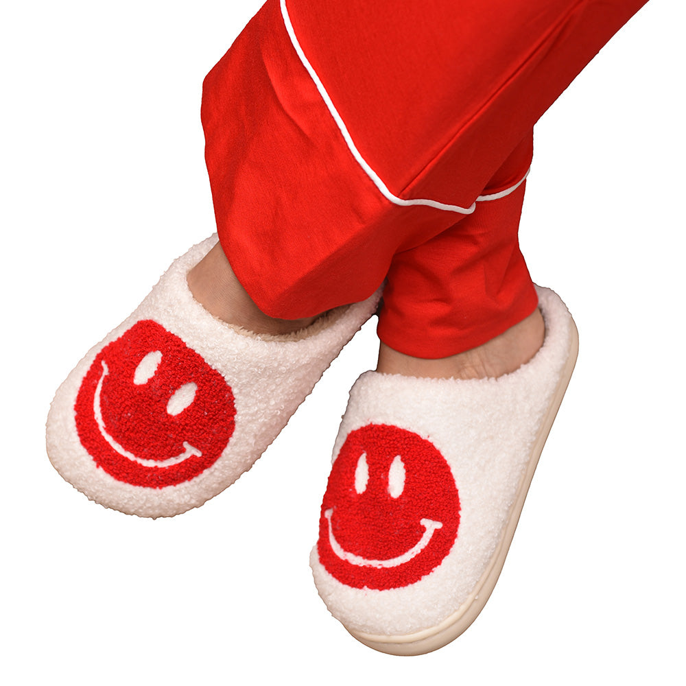 Smiley Slipper - White & Red - The Happy Tribe