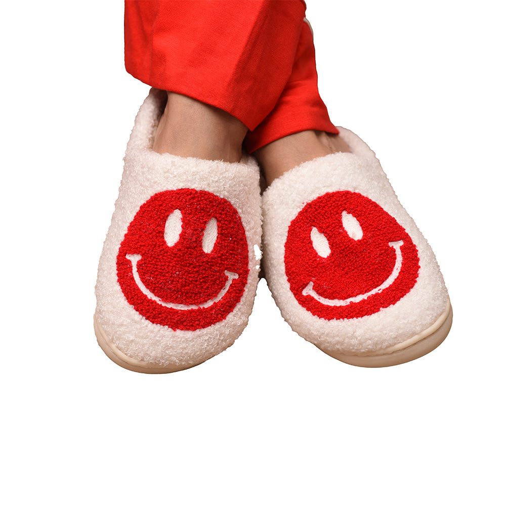 Smiley Slipper - White & Red - The Happy Tribe