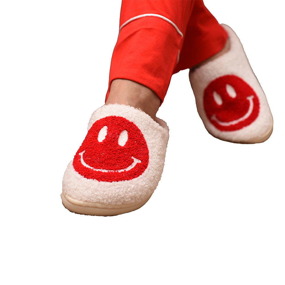 Smiley Slipper - White & Red - The Happy Tribe