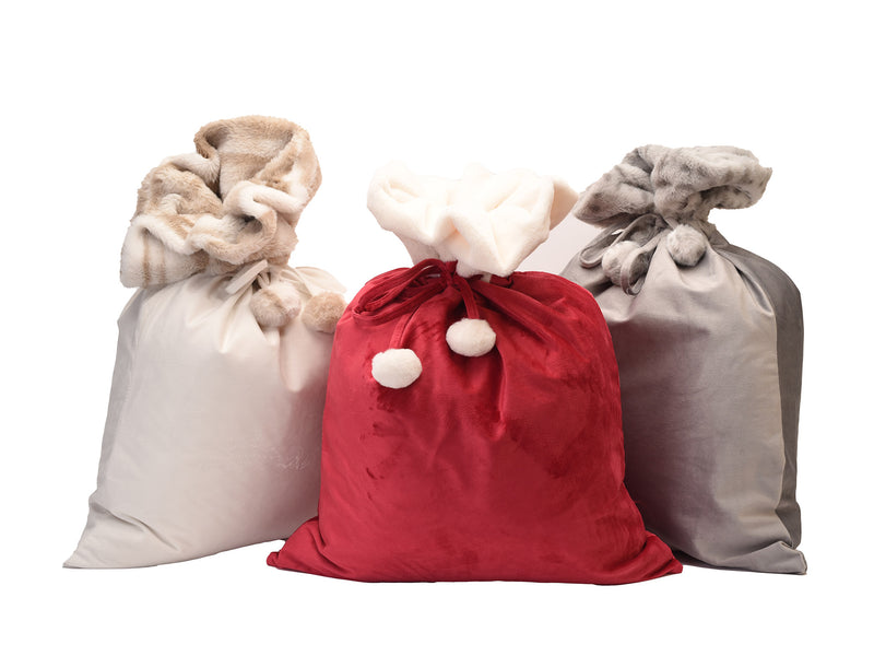 Personalised Velvet Christmas Pom Pom Sacks