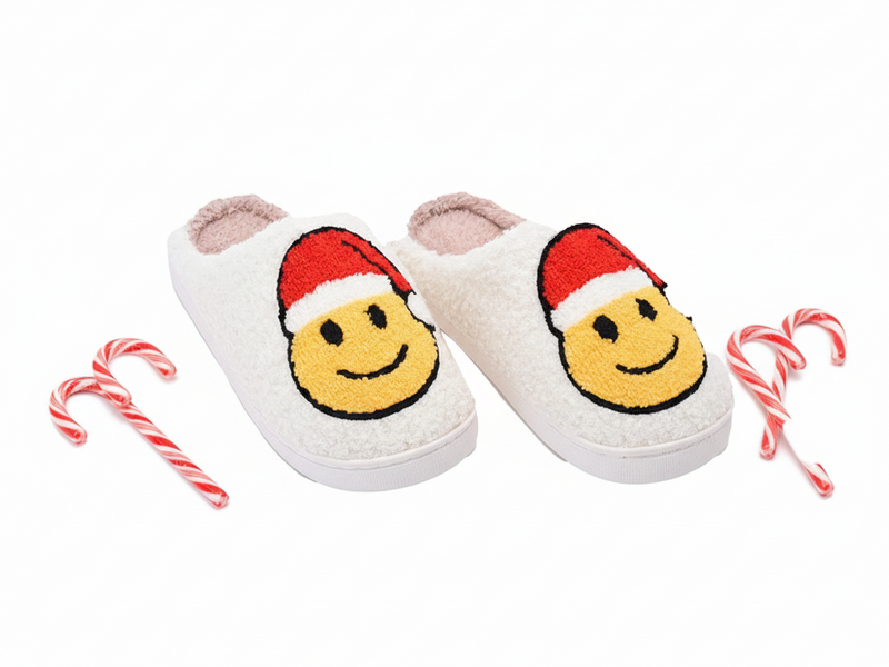 Christmas Slippers - Smiley Santa