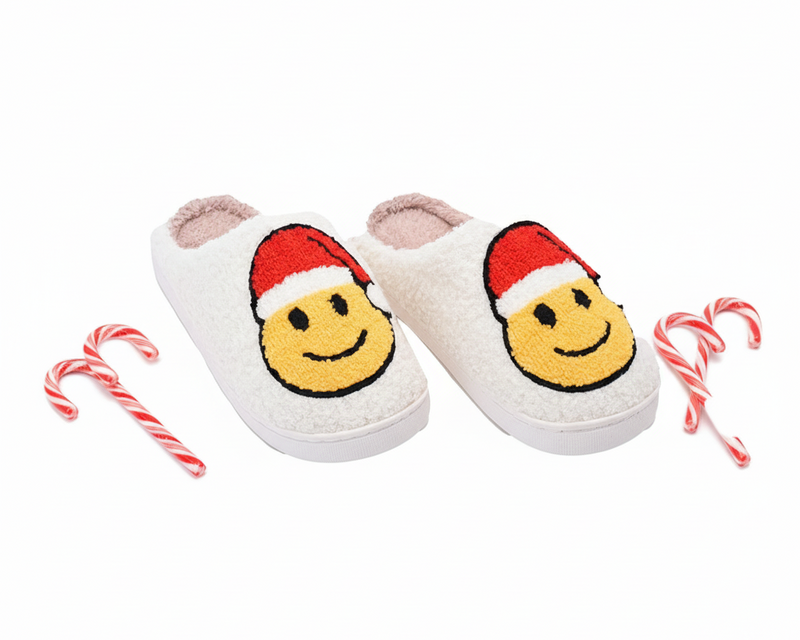 Christmas Slippers - Smiley Santa
