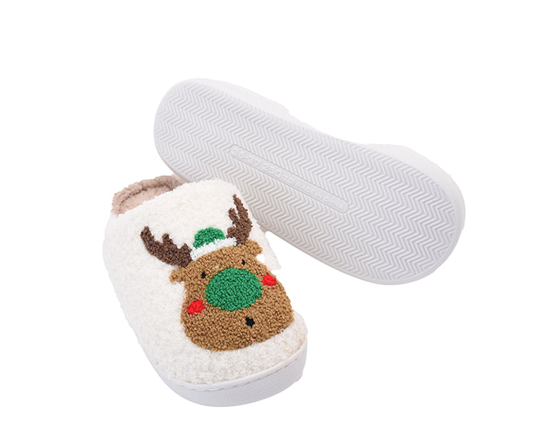 Christmas Slippers - Green Reindeer