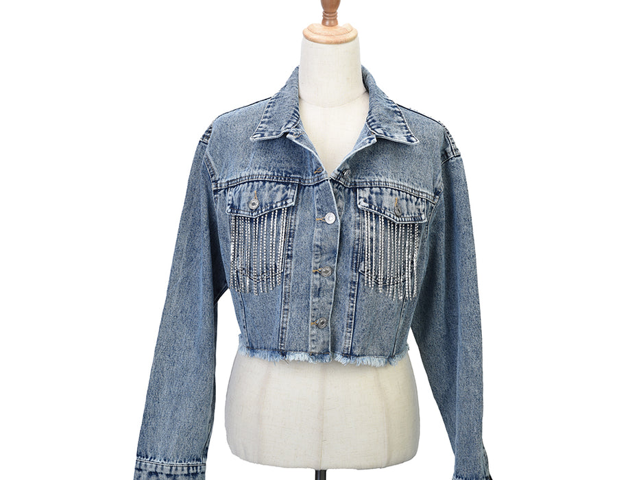 Personalised Bridal Diamente Denim Jacket