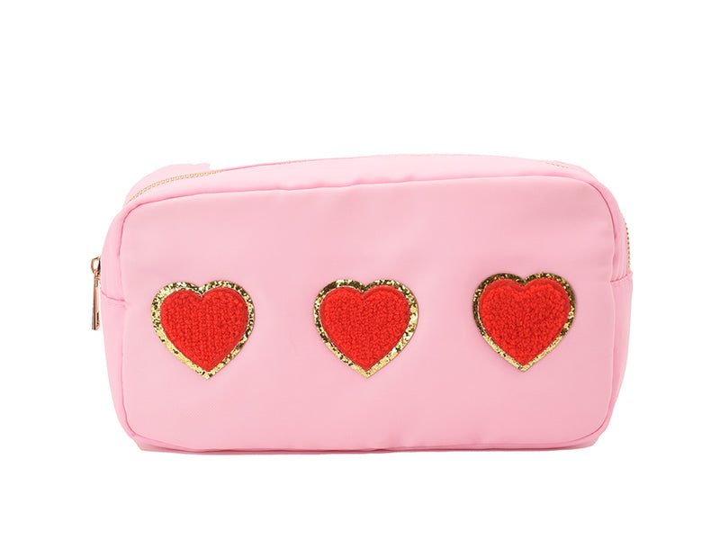 Pink Medium Heart Pouch – Triple Red Heart