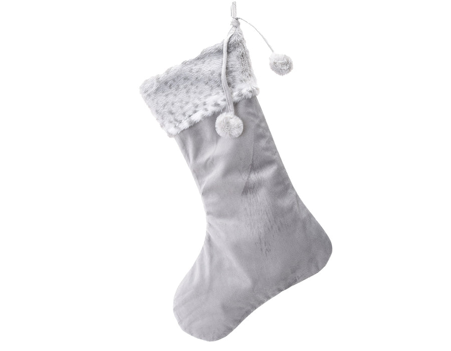Velvet Christmas Pom Pom Stocking, Personalised
