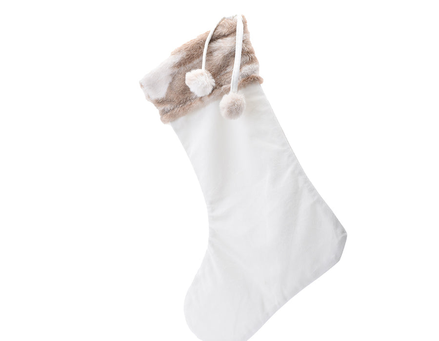 Velvet Christmas Pom Pom Stocking, Personalised